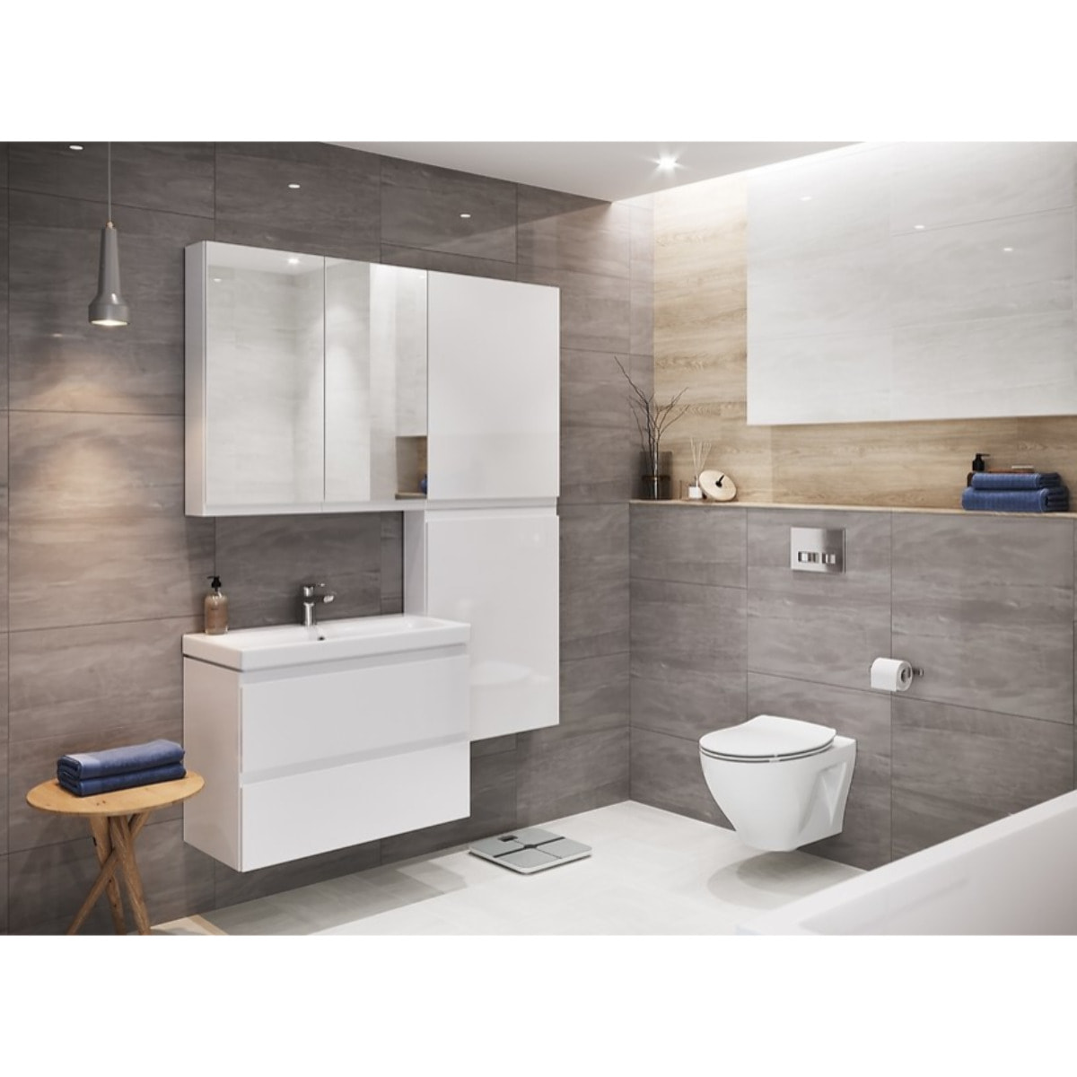 Pack WC Bati-support Geberit avec Cuvette Cersanit Dormo sans bride + Plaque blanche (DormoGeb3)