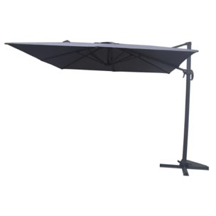 RAFAELA Ensemble parasol  gris 3x3m et 4 dalles à lester