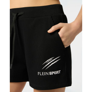 PLEIN SPORT Ribbed Loose Fit Shorts Scratch