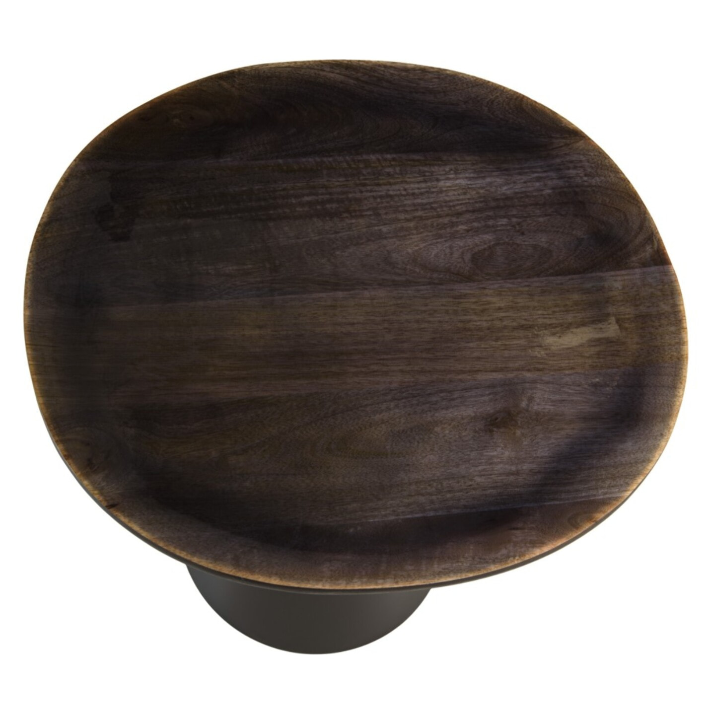 JAMES - Table d'appoint 45x42cm plateau en manguier émaillé pied métal JAMES