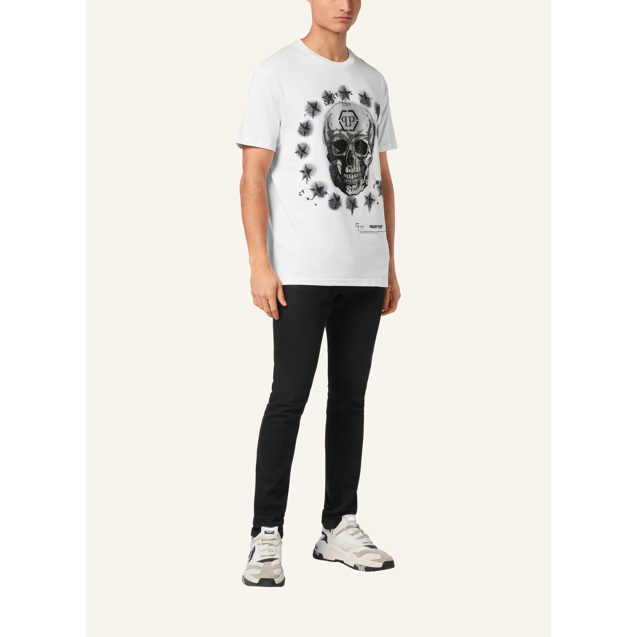 PHILIPP PLEIN Camiseta de cuello redondo y manga corta SKULL