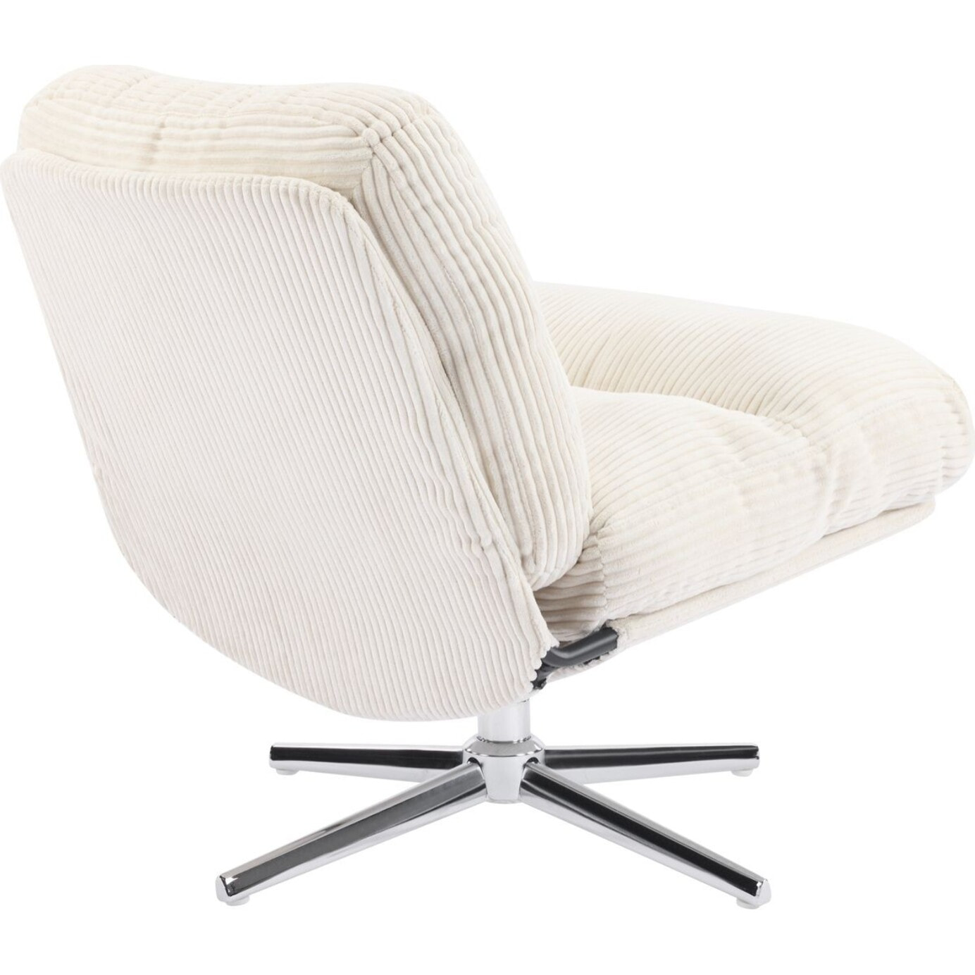 Fauteuil pivotant en velours cotelé et piètement chromé - JULIA