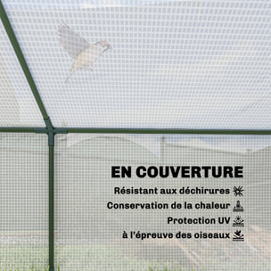 Mini serre de jardin à tomates 2 fenêtres enroulables 1,8L x 0,9l x 0,7H m blanc