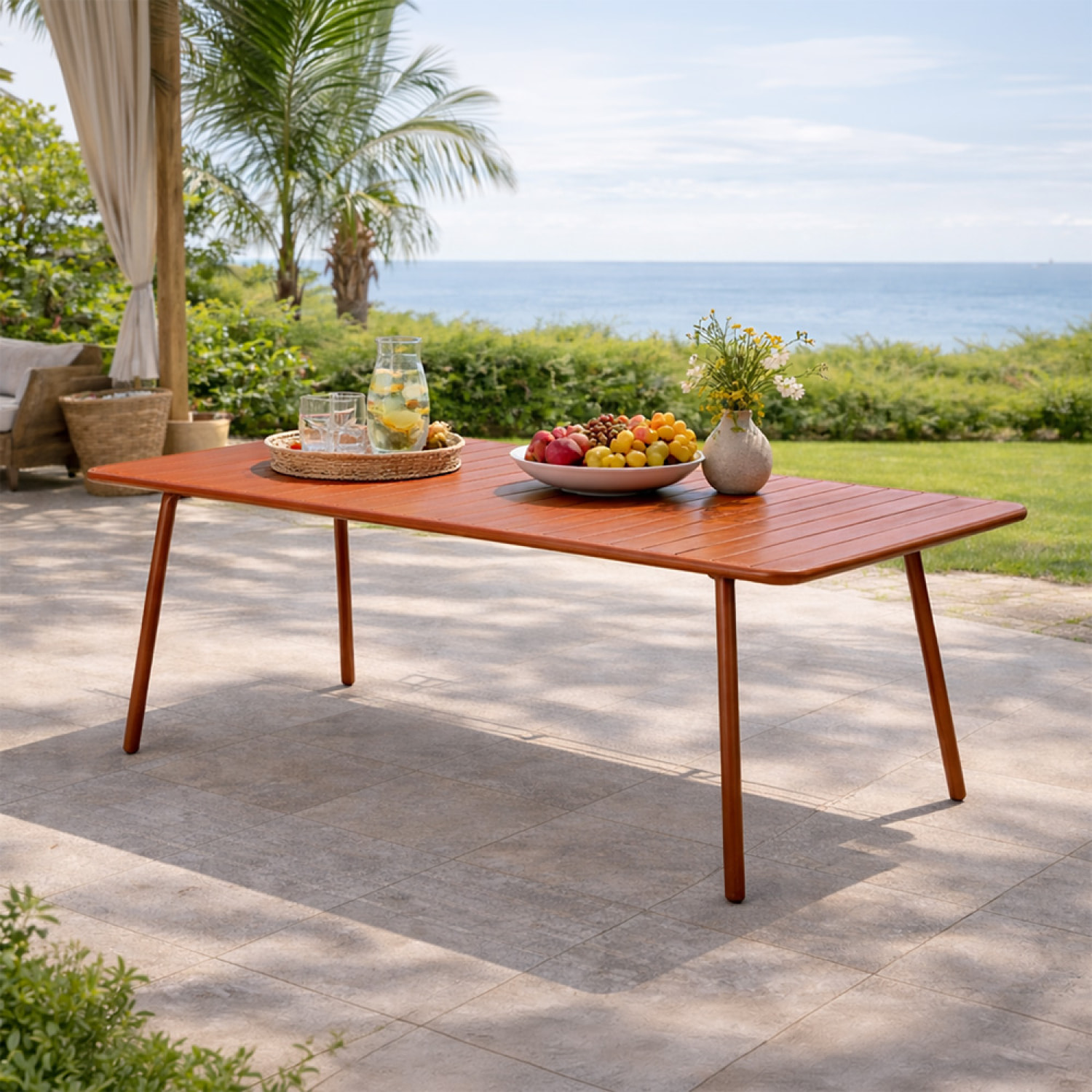 Table de jardin 8-10 places 200cm terracotta EVORA