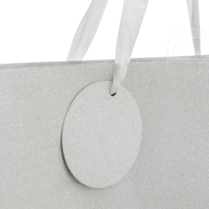 Sac cadeau paillettes petite taille argent