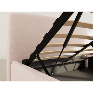 Juliette - lit coffre - 160x200 cm - en tissu bouclette - Beige