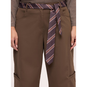 Fiorella Rubino - Pantaloni Cargo con cintura - Marrone