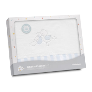 Triptico Minicuna Coralina Cigueña Oso Bco/Azul
