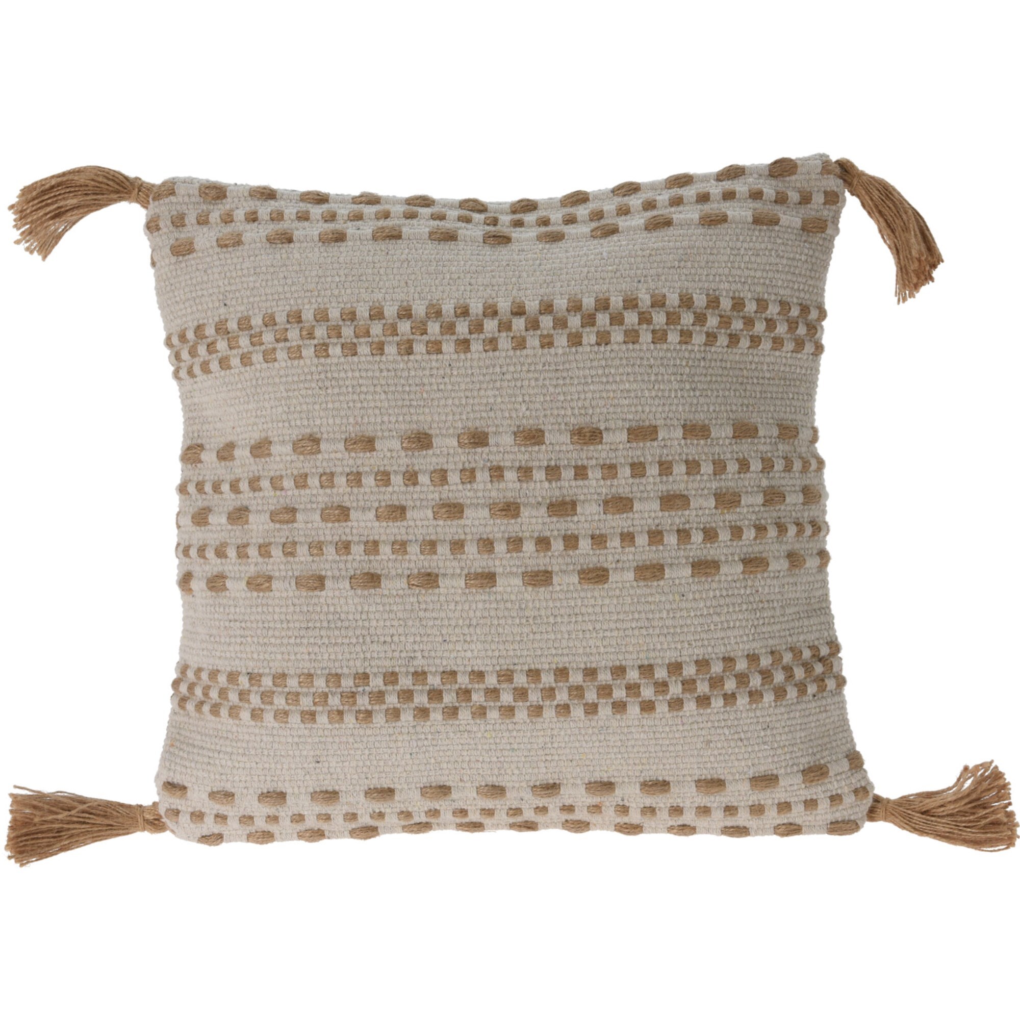 Cojín de Yute y Algodón Natural con Relleno Tessel de 400gr - Tamaño 45x45cm