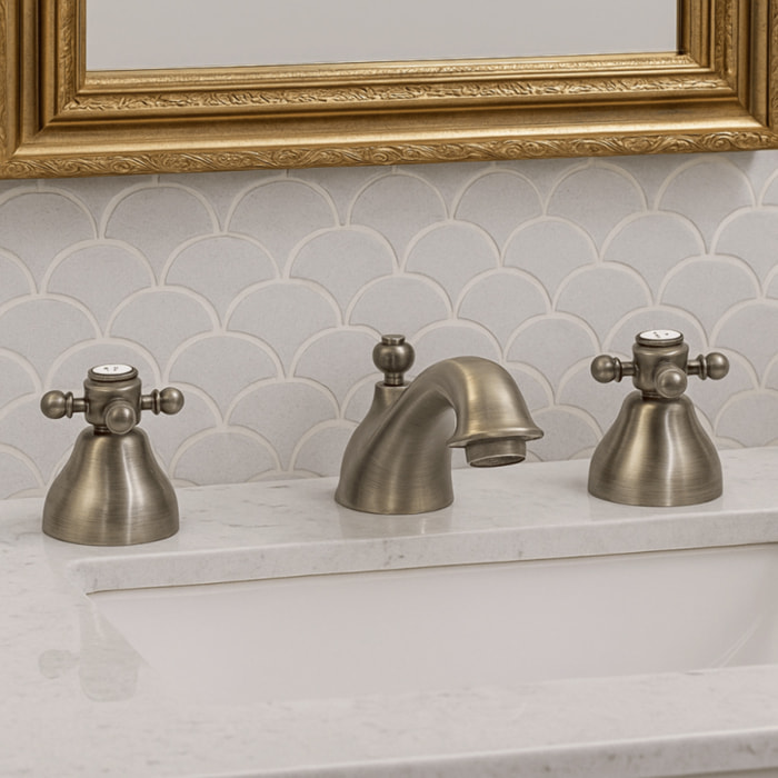 Mélangeur lavabo 3 trous PAINI Tiffany Gris Acier