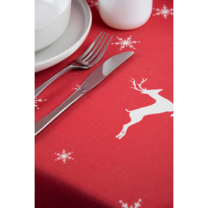 Tovaglia cm 140X180 Excelsa- Nordic Christmas, Cotone Rosso