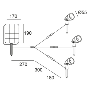 Forlight Proyector Solar LED Exterior IP65, 15W Luz Blanca Fría 6500K, Resistente al Agua y Golpes, Instalación Fácil con Pinchos, Ecológico y Versátil para Jardines y Terrazas