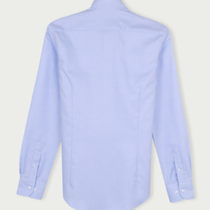 Camicia Uomo 1 Bottone Francese Slim Armaturato Bianco/Celeste