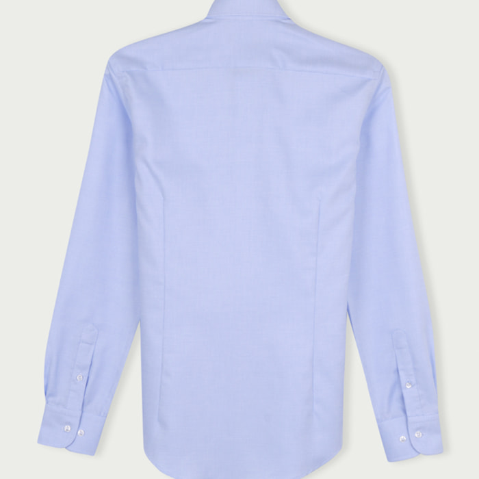 Camicia Uomo 1 Bottone Francese Slim Armaturato Bianco/Celeste