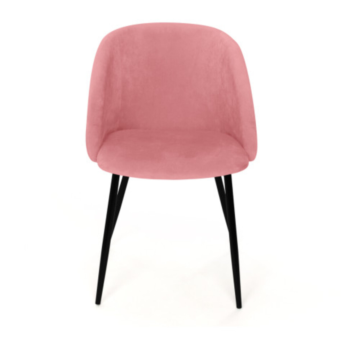 Chaises Nina velours rose pieds noirs - lot de 2