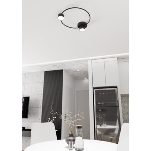 Lampada da soffitto LUCIO a due luci in acciaio nero opaco