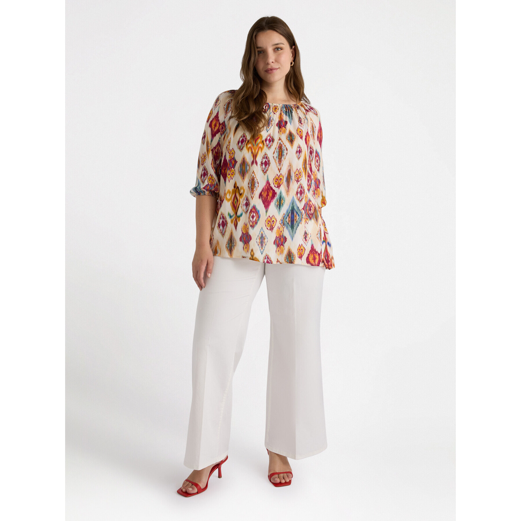 Fiorella Rubino - Blusa dalla stampa ikat - Beige