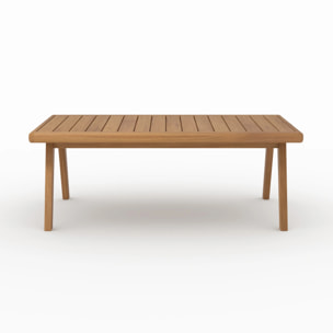 Salon de jardin 3 places en tissu beige clair et bois d'acacia - Siargao