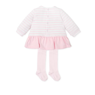 Vestido con leotardos . - Rosa