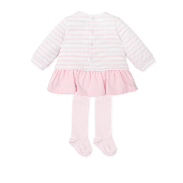 Vestido con leotardos . - Rosa