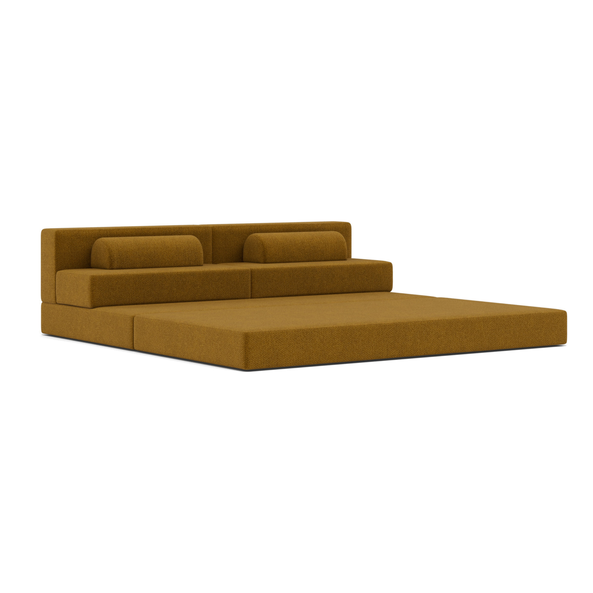 Astral - Canapé 3 places convertible en velours texturé - Marron