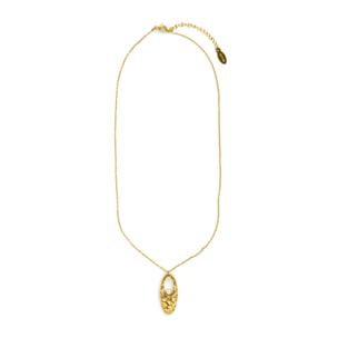 Collar de Aleación de Metal y Perla Blanca acabado en oro amarillo de 18k