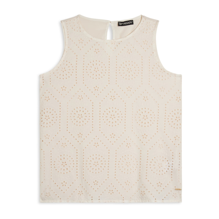 Canotta con fondo svasato e fronte Sangallo