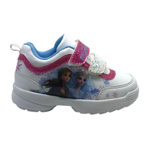 Disney Frozen Scarpa Sneakers Suola Alta Luci e Glitter Lei Disney Bianco