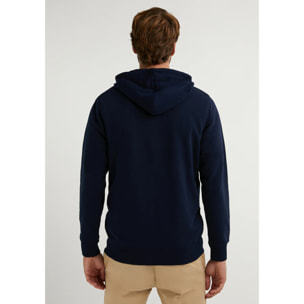 Sudadera con Cremallera Embroidery Logo Zip Hoodie en Azul Marino D.Franklin