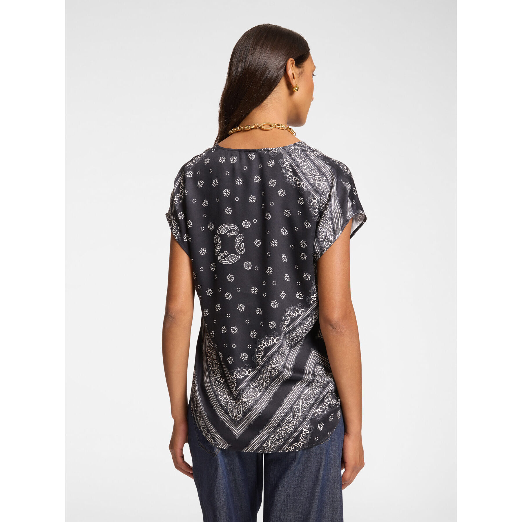 Elena Mirò - Blusa dalla stampa foulard - Nero