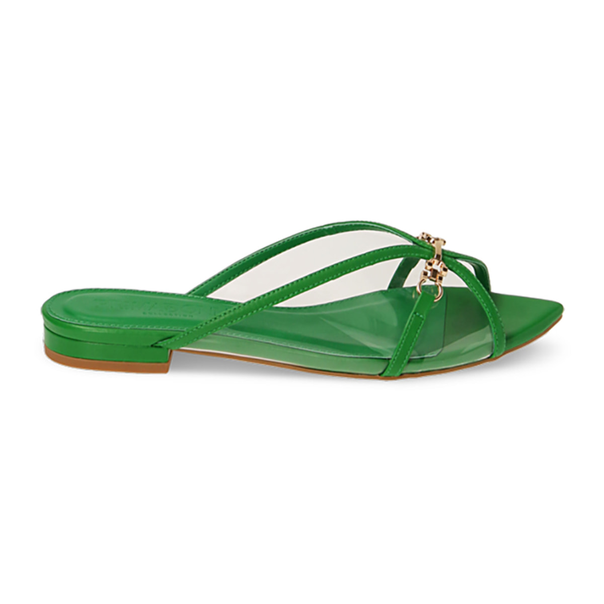 Sandalias planas de pvc verde