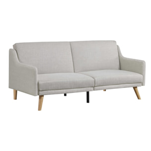 Canapé scandinave convertible 3 places en tissu gris clair ROUEN