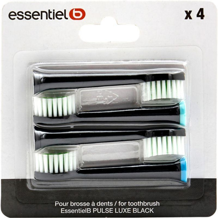 Brossette dentaire ESSENTIELB pack 4 brossettes noir pour Pulselux