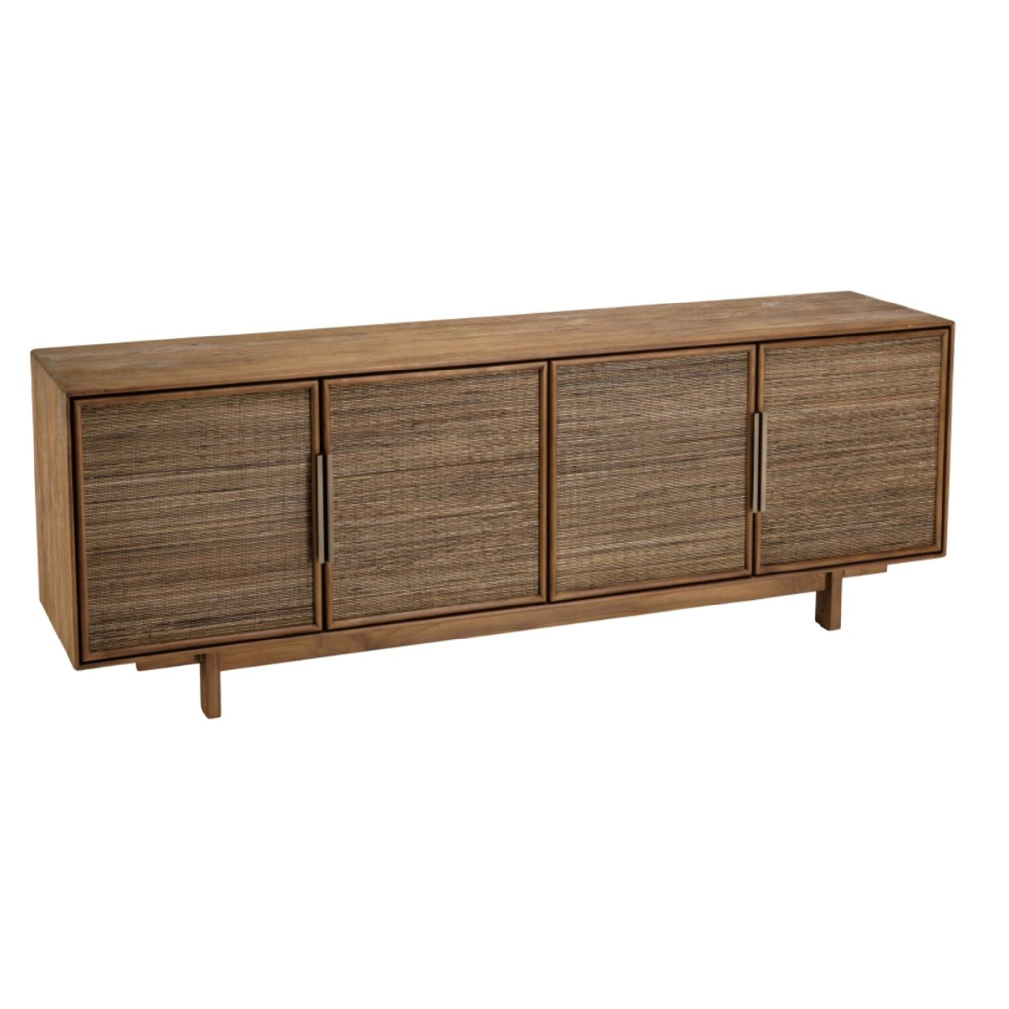 SIXTINE - Buffet en bois de teck recyclé naturel 4 portes