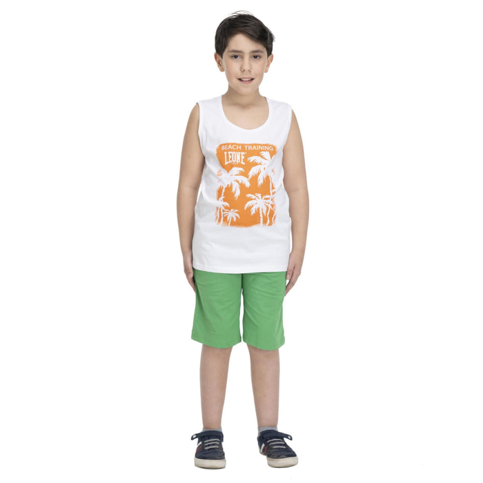 Traje de playa infantil sin mangas.