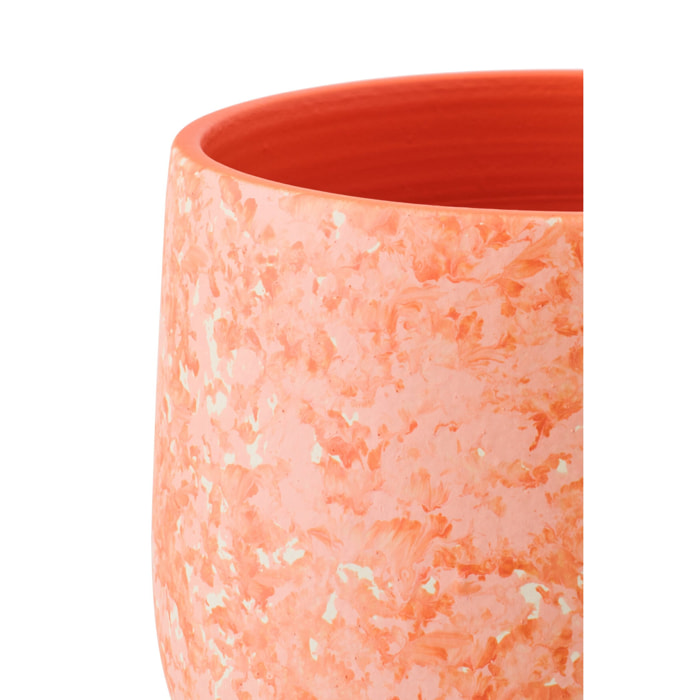 J-Line Cache-Pot - céramique - orange/blanc - large