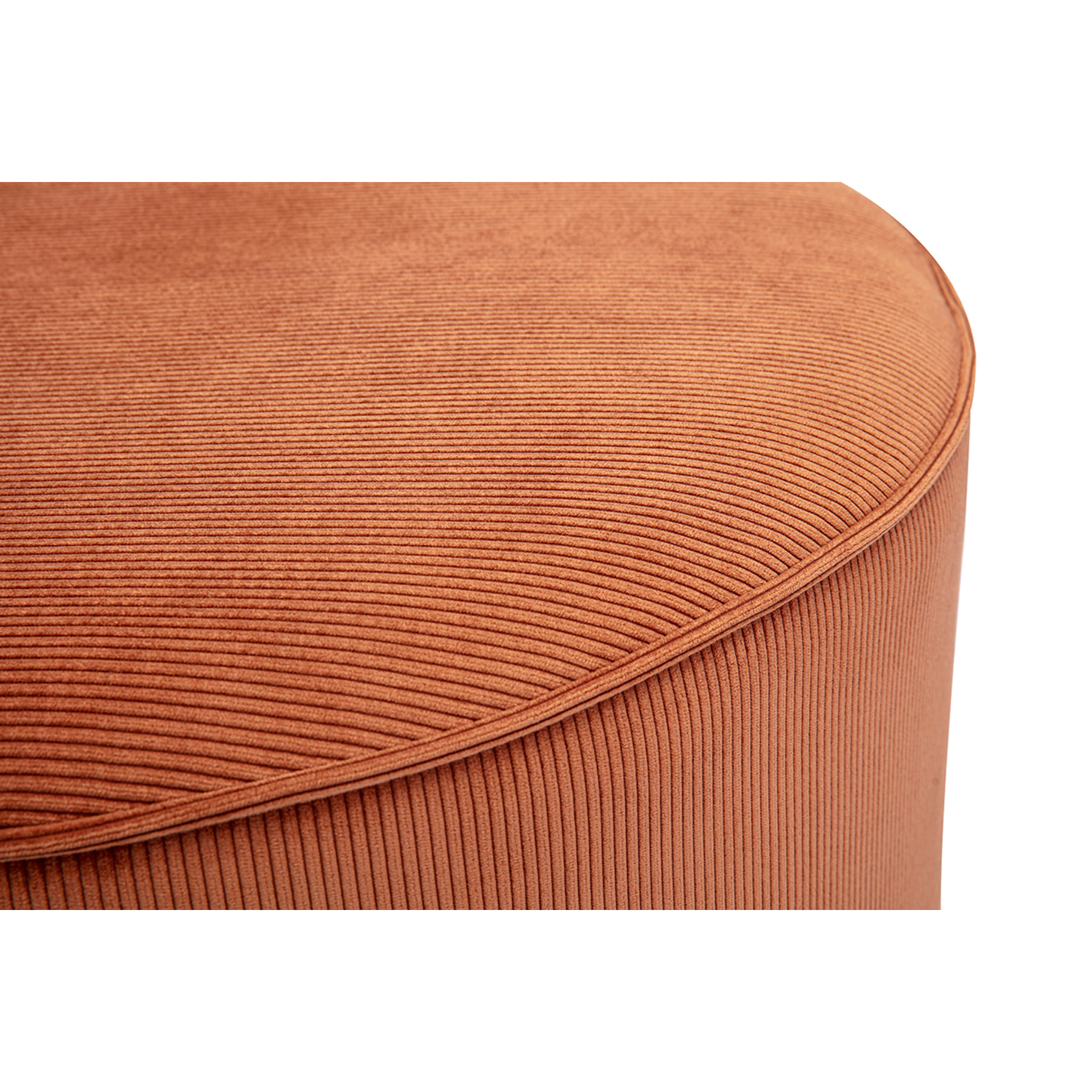 Pouf rond en velours côtelé terre brûlée D70 cm PAUL