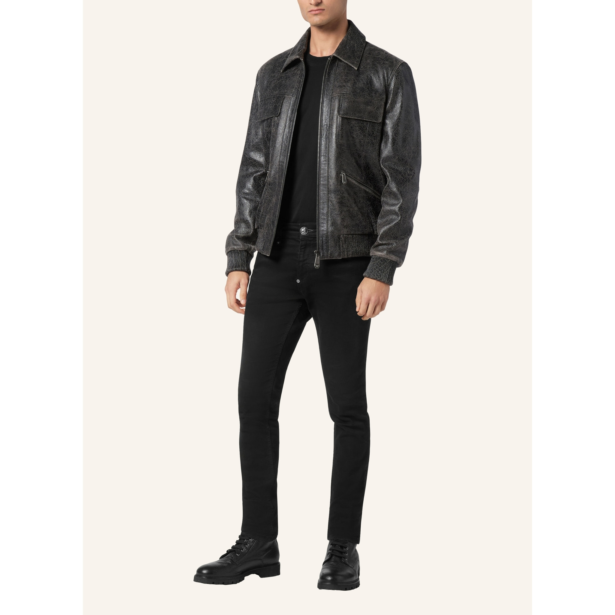 PHILIPP PLEIN Bomber de cuero