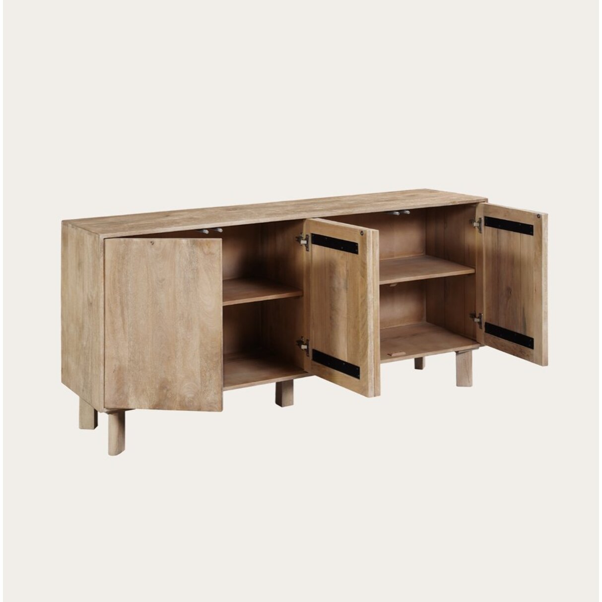 Buffet Bondi -bois massif de mangue et mdf-couleur arabica 160 x 75 x 40 cm
