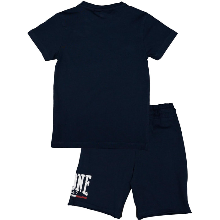 Conjunto completo para niños en algodón con camiseta y pantalón corto Leone Vintage