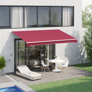 Toldo con Brazo de Aluminio Poliéster y Acero 4x2,5m Rojo