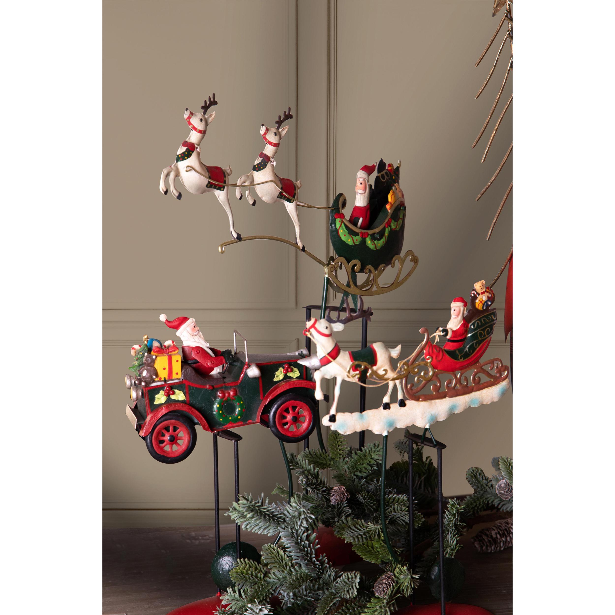 Babbo Natale H.32 Cm Su Slitta con Doni - Pezzi 1 - Colore:Multicolore - Bianchi Dino - -