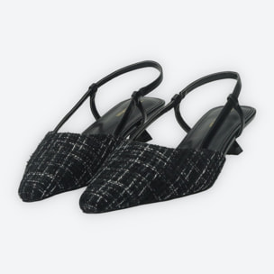 Décolleté sling back Donna Tata Italia Nero