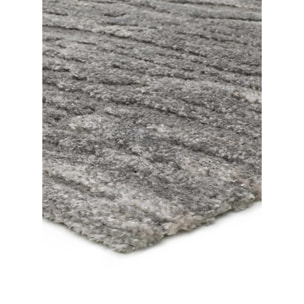 YEN Alfombra abstracta con relieve de pelo corto gris, varias medidas disponibles.