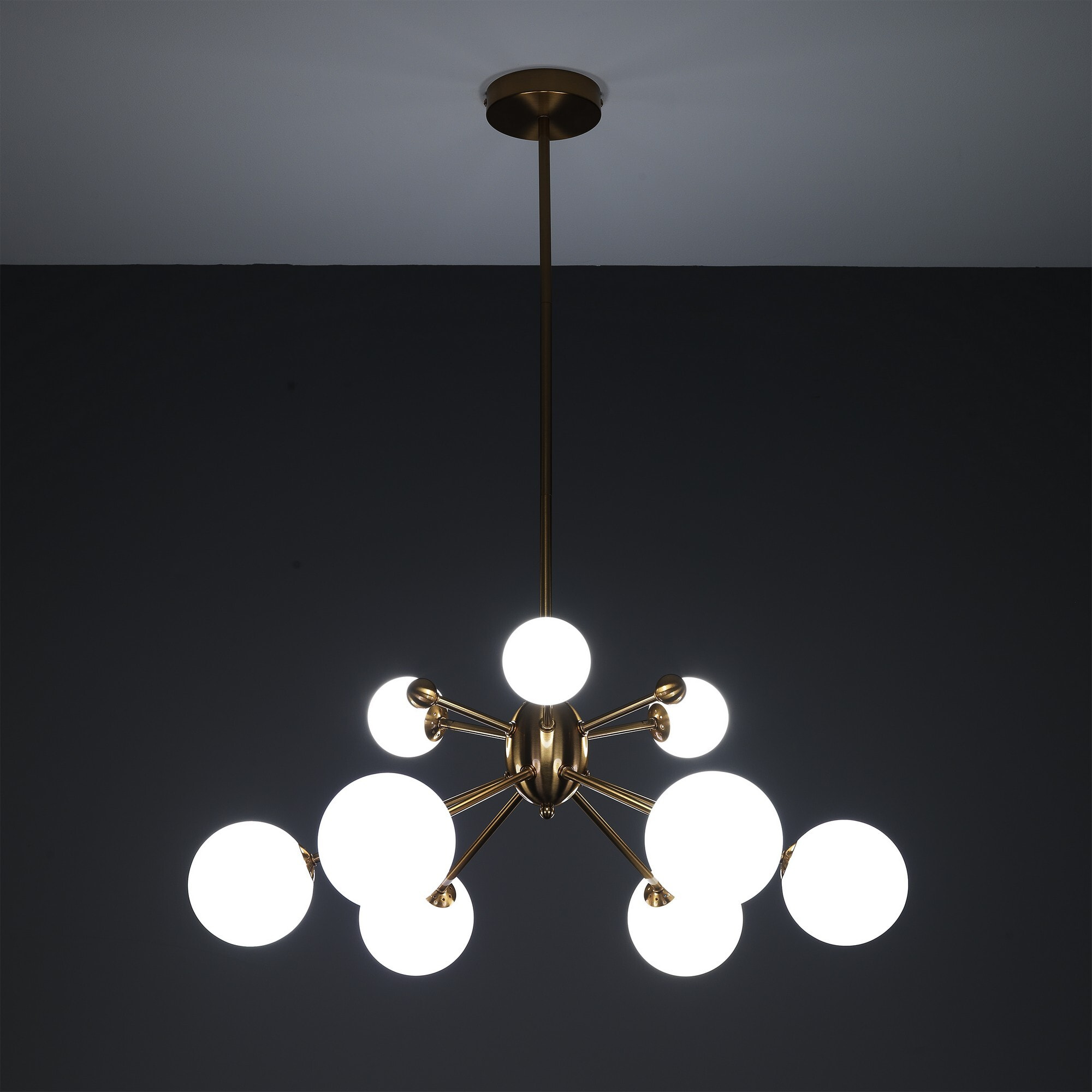 Suspension Tomasucci LUCKY, en acier et verre, blanc