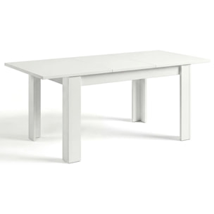 Mesa de comedor extensible en blanco mate 140-190x90 cm Sira Blanco Artik (Blanco Mate)
