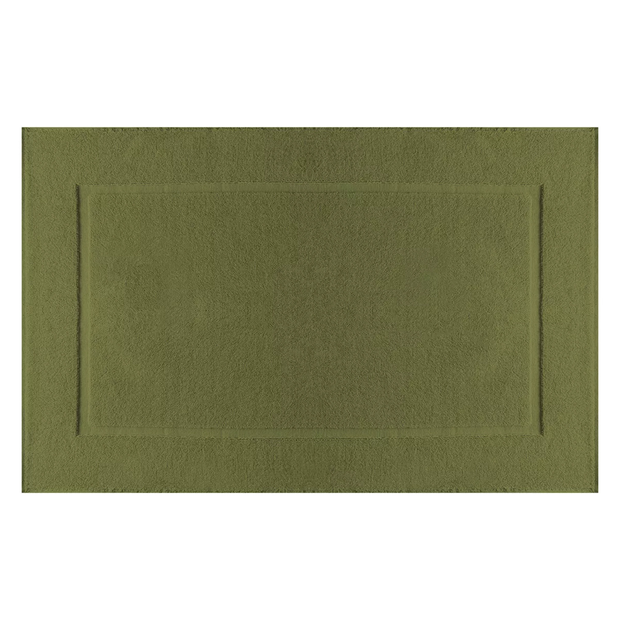 Tapis de bain pur coton 850 g/m² uni vert Vitae mousse
