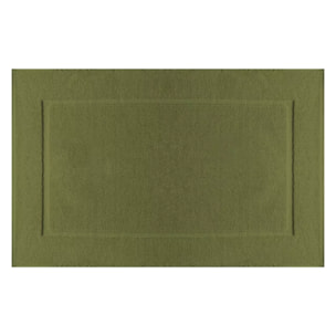 Tapis de bain pur coton 850 g/m² uni vert Vitae mousse