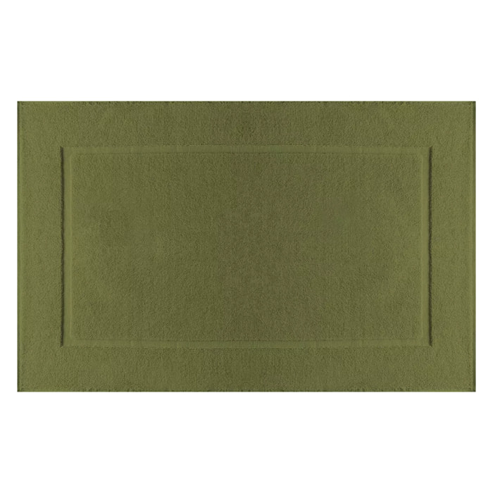 Tapis de bain pur coton 850 g/m² uni vert Vitae mousse