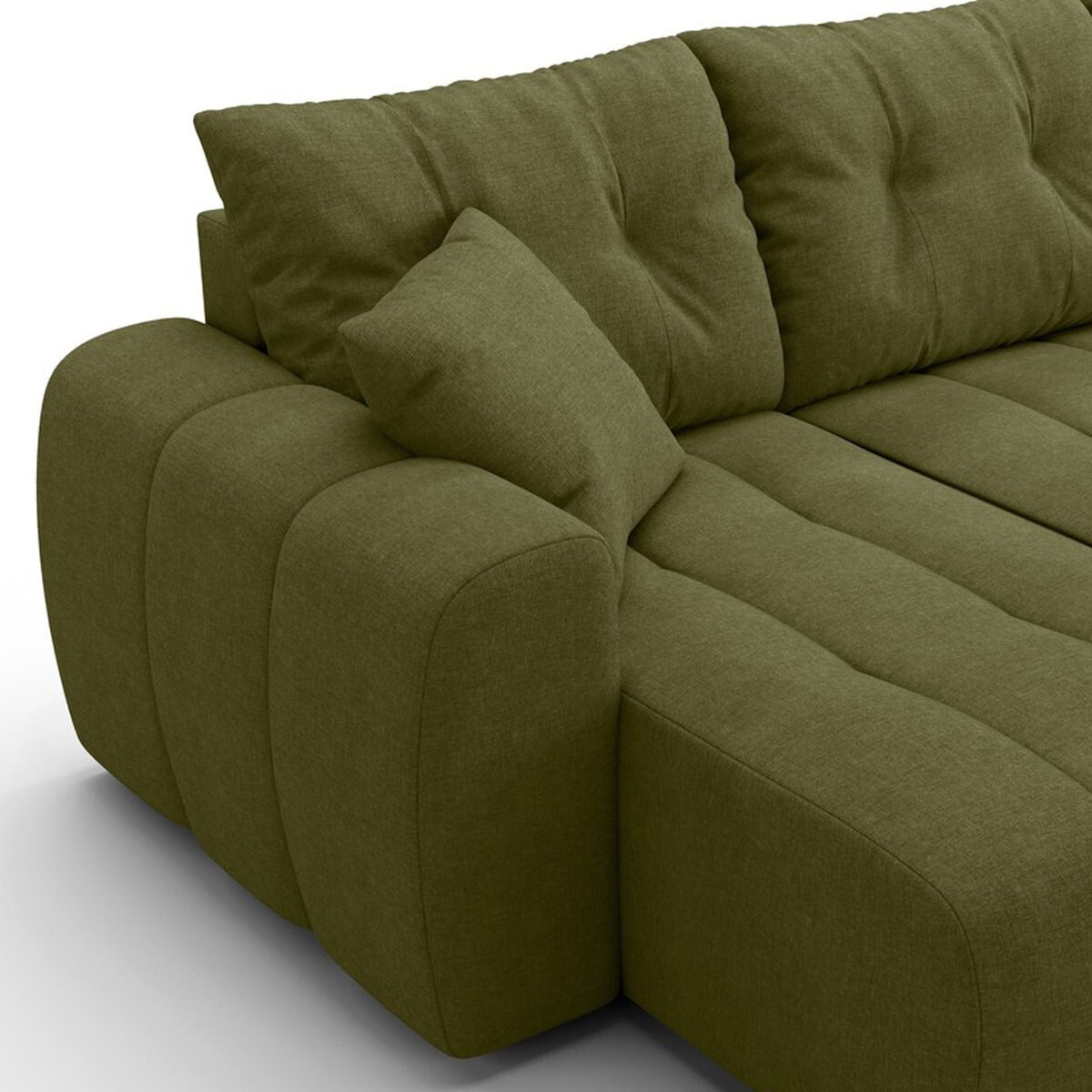 Canapé panoramique convertible 6 places en tissu chenille - ALBA
